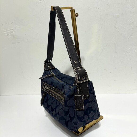 Coach Navy Womens Signature Shoulder Mini Bag - Picture 6 of 14